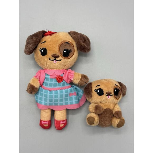 Tiny Tukkins Dog Lot of 2 Includes Baby With 2 Cribs No Tag - Picture 2 of 9